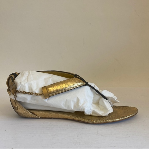 Jimmy choo Allena gold metallic Sandals $795 40